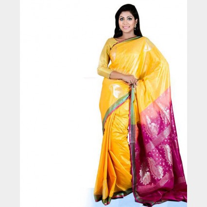 Lucrative Silk Katan Sharee from Tangail with blouse piece